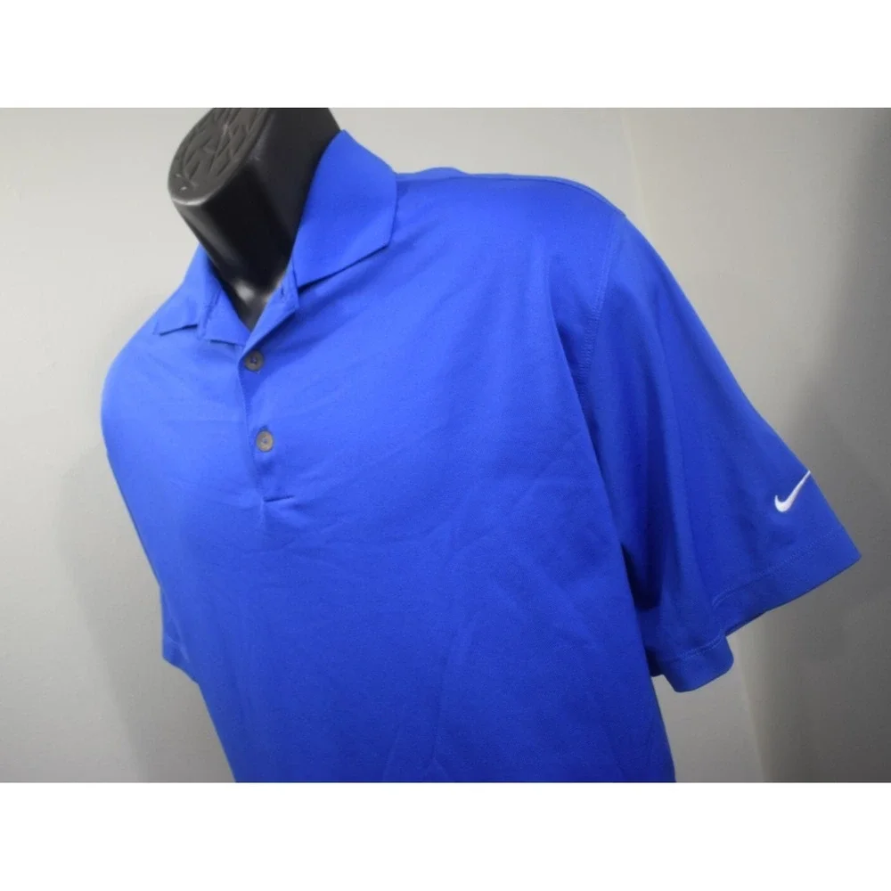 Nike Golf Polo Blue Dri‎ Fit Performance Wicking Short Sleeve Mens Size XL